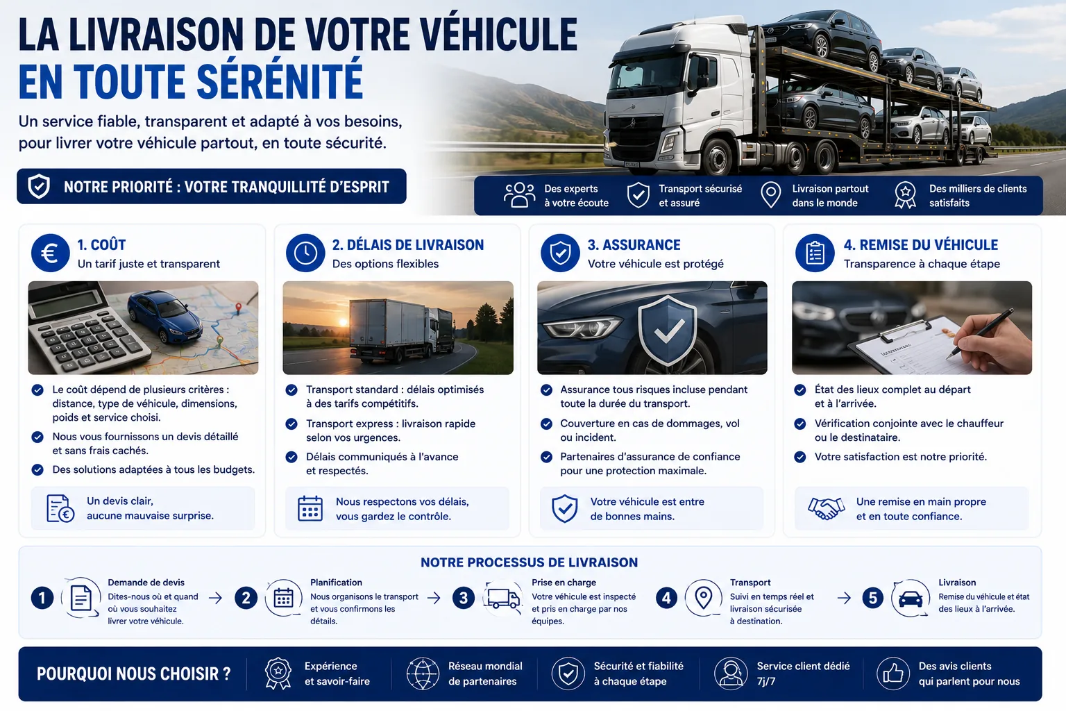 Livraison d'un véhicule en toute sérénité